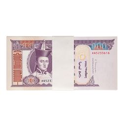 Pack of (100) Uncirculated 2014 Mongolia 100 Tugrik Bank Notes