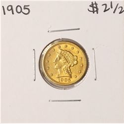 1905 $2 1/2 Liberty Head Quarter Eagle Gold Coin