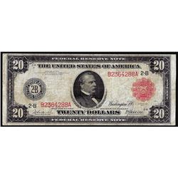 1914 $20 Federal Reserve Note New York Red Seal