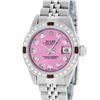 Image 2 : Rolex Ladies Stainless Steel Quickset Pink Diamond & Ruby Wristwatch