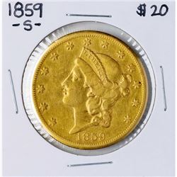 1859-S $20 Liberty Head Double Eagle Gold Coin