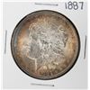 Image 1 : 1887 $1 Morgan Silver Dollar Coin Amazing Toning