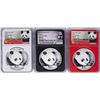 Image 1 : Lot of (3) 2018 China Panda Silver Coins NGC MS70 Early Releases