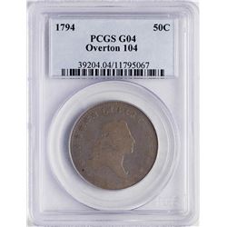 1794 Flowing Hair Half Dollar Coin PCGS G04 Overton 104