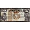 1873 $5 State of Tennessee Shelby County Obsolete Bond