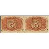 Image 2 : Uncut Pair of March 3, 1863 Second Issue Five Cent Fractional Notes