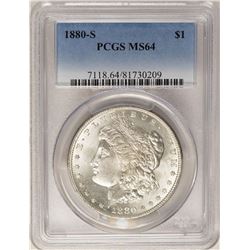 1880-S $1 Morgan Silver Dollar Coin PCGS MS64