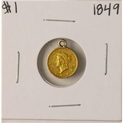 1849 $1 Liberty Head Gold Dollar Coin w/Loupe