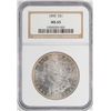 Image 1 : 1898 $1 Morgan Silver Dollar Coin NGC MS65