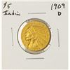 Image 1 : 1909-D $5 Indian Head Half Eagle Gold Coin