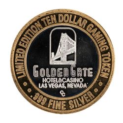 .999 Silver Golden Gate Las Vegas, Nevada $10 Casino Limited Edition Gaming Toke