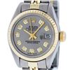 Image 2 : Rolex Ladies Two Tone 14K Slate Grey Diamond 26MM Datejust Wristwatch