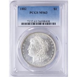 1882 $1 Morgan Silver Dollar Coin PCGS MS63