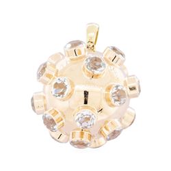 14KT Rose Gold 10.00 ctw Aquamarine Ball Pendant