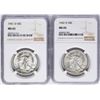 Image 1 : Lot of 1941-D & 1942-D Walking Liberty Half Dollar Coins NGC MS65