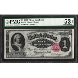 1891 $1 Martha Washington Silver Certificate Note Fr.223 PMG About Uncirculated