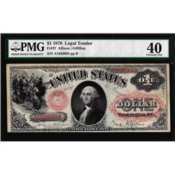 1878 $1 Legal Tender Note Fr.27 PMG Extremely Fine 40