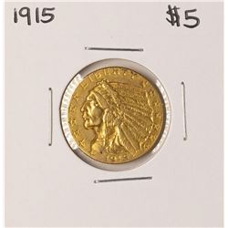 1915 $5 Indian Head Half Eagle Gold Coin