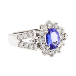 14KT White Gold 2.23 ctw Tanzanite and Diamond Ring