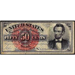 March 3, 1863 50 Cents Fourth Issue Lincoln Fractional Currency Note