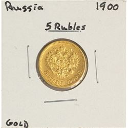 1900 Russia 5 Rubles Gold Coin