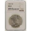 Image 1 : 1924 $1 Peace Silver Dollar Coin NGC MS63