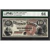 Image 1 : 1880 $10 Jackass Legal Tender Note Fr.100 PMG Choice Uncirculated 64