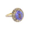 Image 2 : 14KT Yellow Gold 3.63 ctw Tanzanite and Diamond Ring