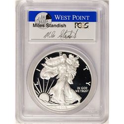 2015-W $1 Proof American Silver Eagle Coin PCGS PR70DCAM W/Miles Standish Signat