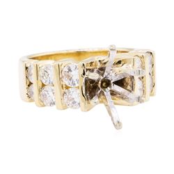 14KT Yellow Gold 1.40 ctw Diamond Oval Semi-mount Ring