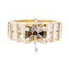 Image 2 : 14KT Yellow Gold 1.40 ctw Diamond Oval Semi-mount Ring