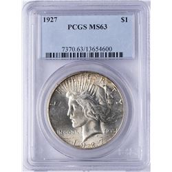 1927 $1 Peace Silver Dollar Coin PCGS MS63