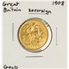 Image 1 : 1908 Great Britain Sovereign Gold Coin