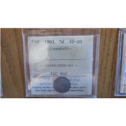1893 Canada 5 Cent
