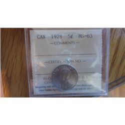 1928 Canada 5 Cent