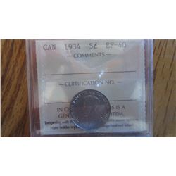 1934 Canada 5 Cent