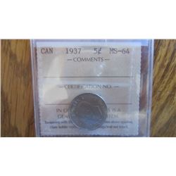 1937 Canada 5 Cent
