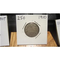1910 Canada 25 Cent