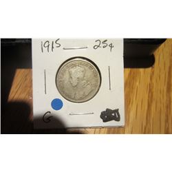1915 Canada 25 Cent