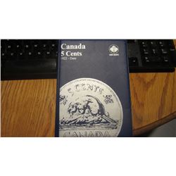 1922 to 2009 Canada 5 Cent Set