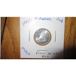 1958 Canada 10 Cent