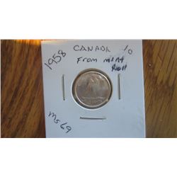 1958 Canada 10 Cent