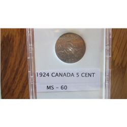 1924 Canada 5 Cent