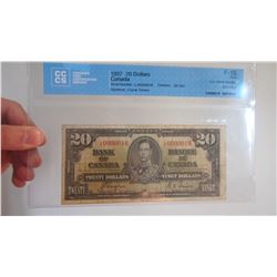 1937 Canada 20 Dollar Note