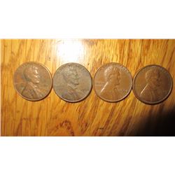 Set of 4 USA 1 Cent