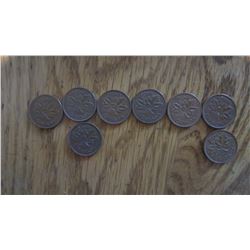 Set of 8 Canada Pennies