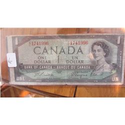 1954 Canada 1 Dollar ERROR Note