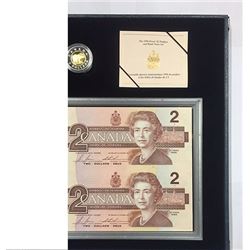 1996 2 Dollar Bill and Coin Set
