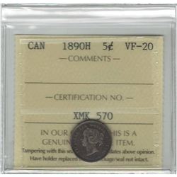 1890-H Canada 5 Cent