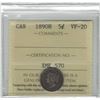 Image 1 : 1890-H Canada 5 Cent